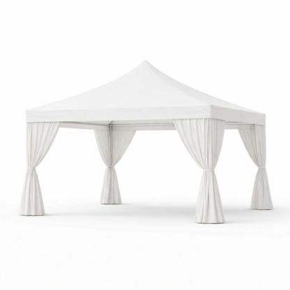 White outdoor 3x3 m aluminum frame tent with curtains