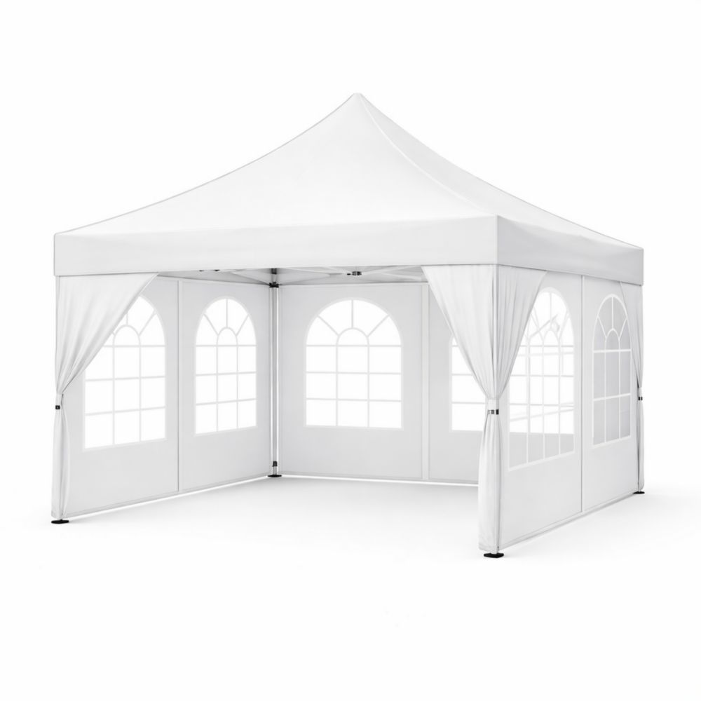 White Outdoor Canopy Tent with Windows 300cm x 300cm x 250cm