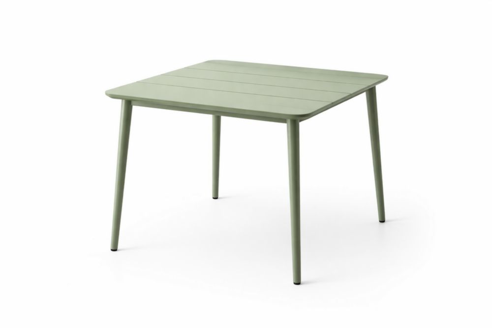 Powder-Coated Metal Square Outdoor Table 90cm x 90cm x 75cm Green