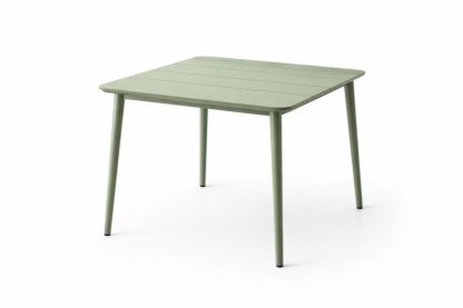 Powder-Coated Metal Square Outdoor Table 90cm x 90cm x 75cm Green