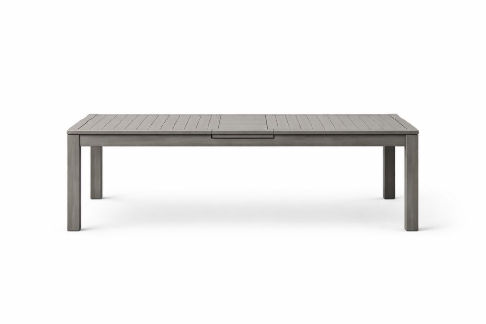 Extendable Aluminum Dining Table Rectangular Gray 220 cm