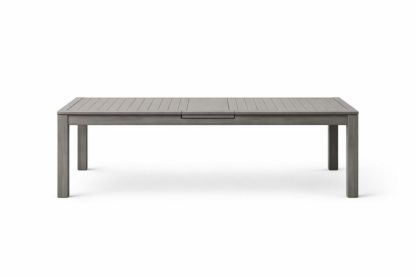 Extendable Aluminum Dining Table Rectangular Gray 220 cm