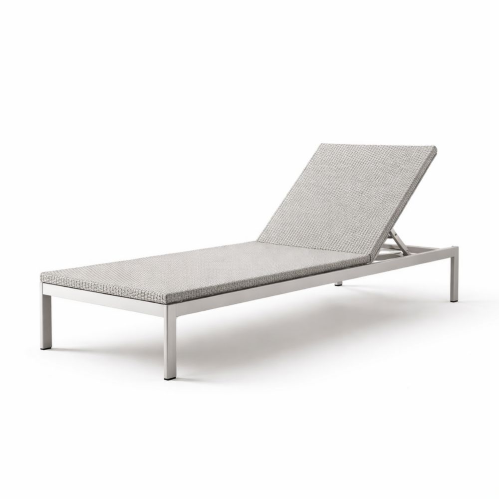 Outdoor Adjustable Chaise Lounge with Stainless Steel Frame and Textilene Fabric in Grey-Verdalinne