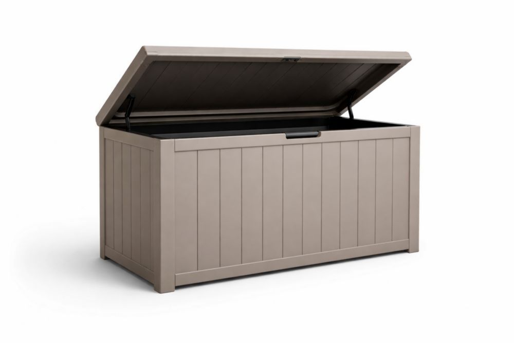 Outdoor Storage Box HDPE Beige 120x58x45 cm-Naturavina