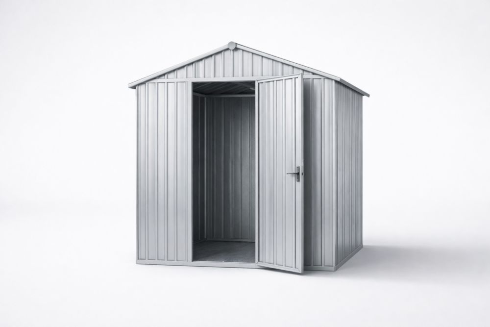 Outdoor Steel Storage Shed Silver 213x130x185 cm-Naturavina