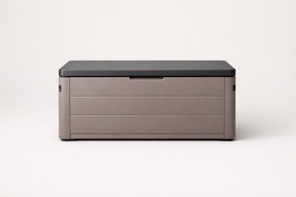 Patio Storage Storage Box 117x45x57 cm Grey Black-Naturavina