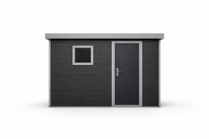 Gray Steel Frame Outdoor Storage Shed 8x6ft with Door and Window-Naturavina