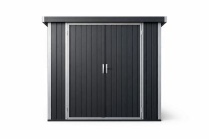 Steel Outdoor Storage Shed with Double Doors Grey 6ft x 4ft-Naturavina
