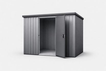 Galvanized Steel Outdoor Storage Shed 203cm x 189cm x 202cm Gray-Naturavina