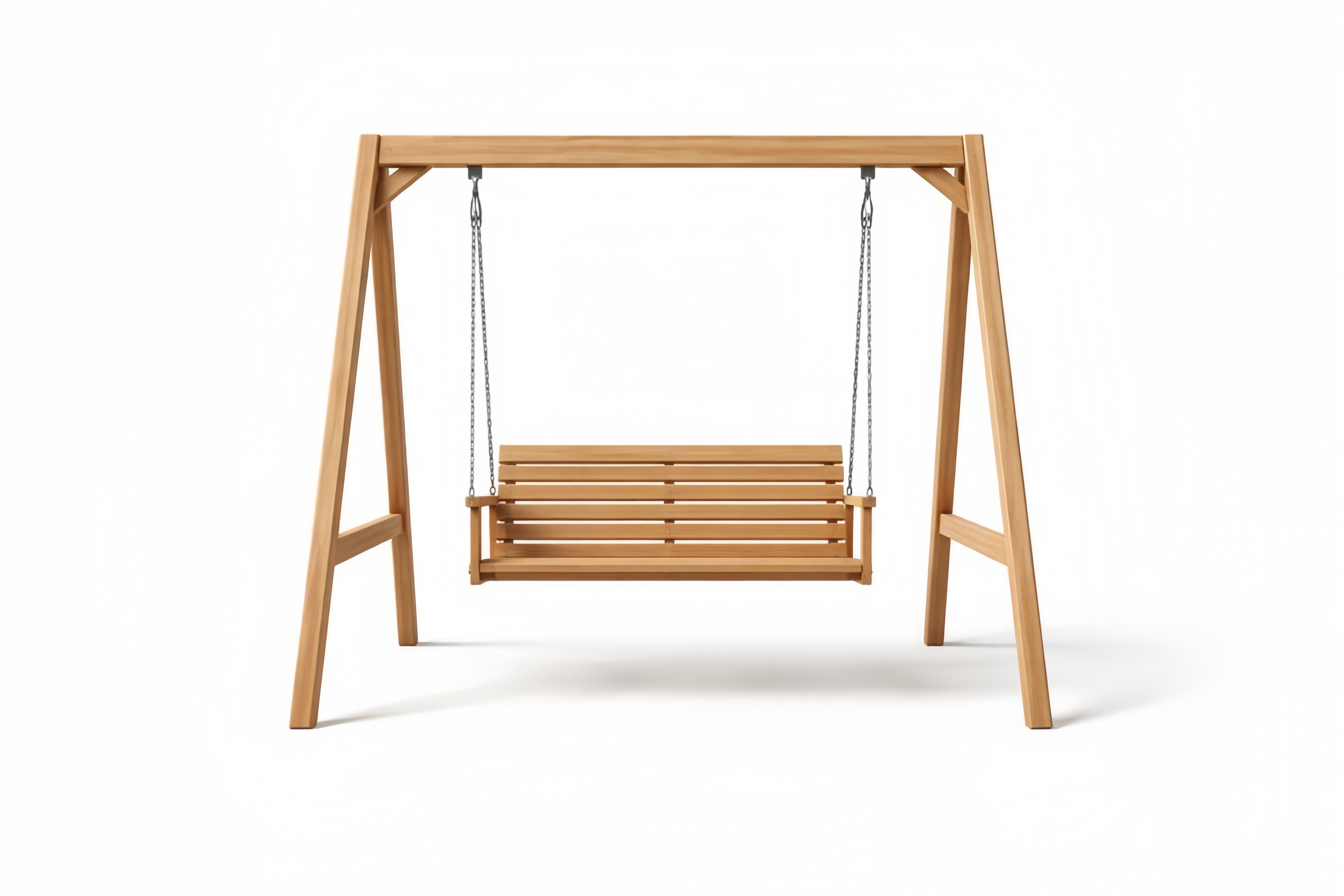 Outdoor Wooden Swing Bench with Teak Frame