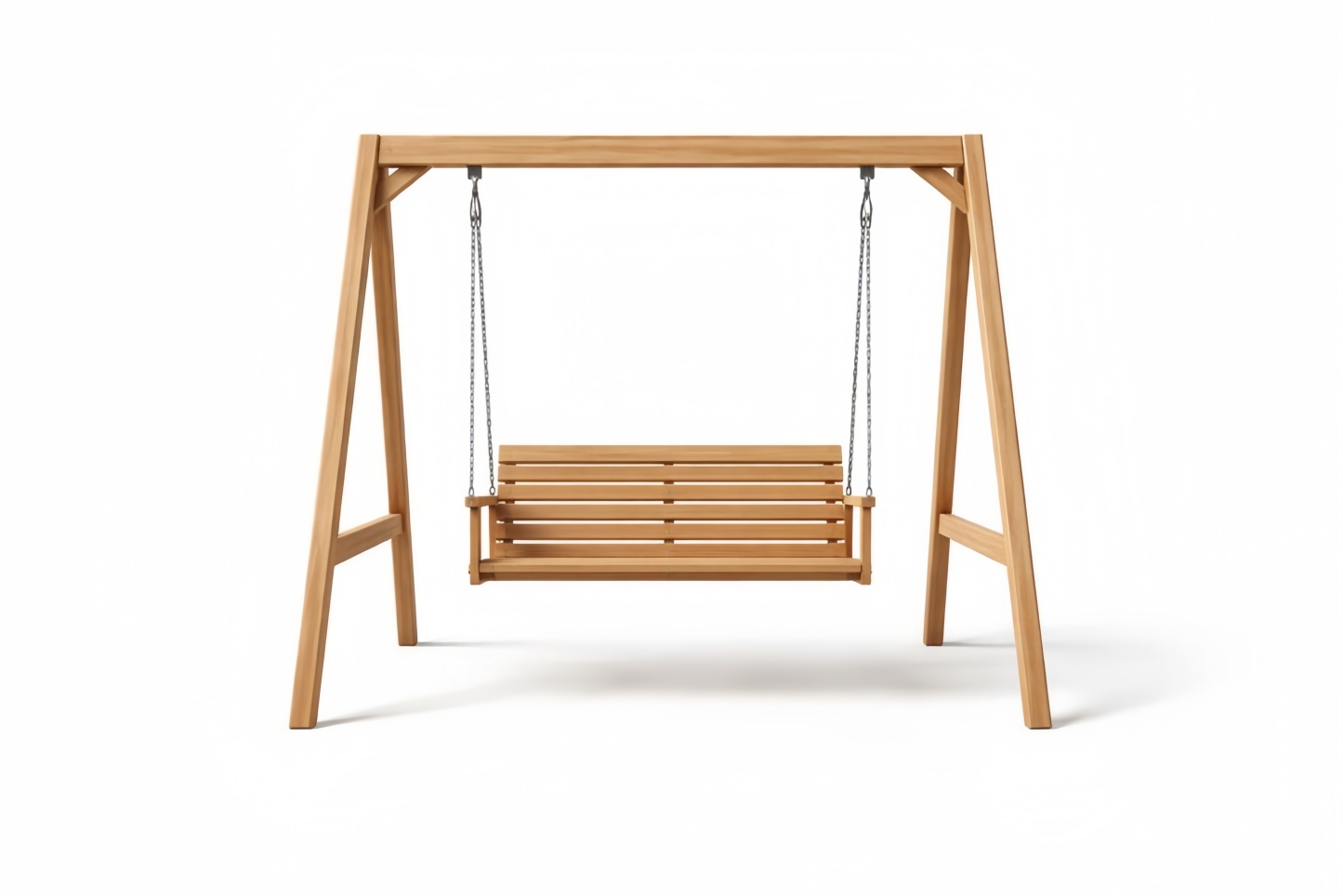 Outdoor Wooden Swing Bench with Teak Frame