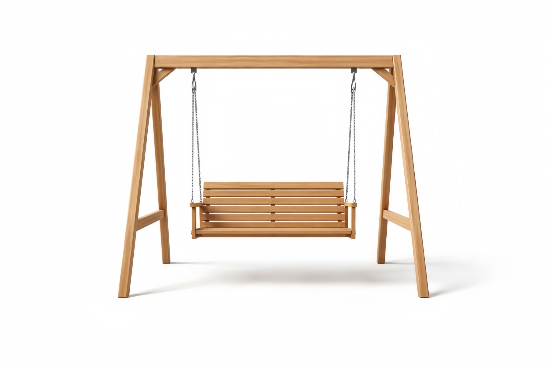 Outdoor Wooden Swing Bench with Teak Frame