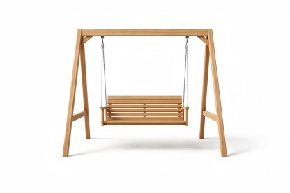 Outdoor Wooden Swing Bench with Teak Frame
