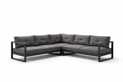L-Shaped Sectional Sofa Gray Polyester with Metal Frame 278 cm