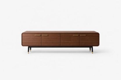 Walnut TV Stand with Gold Accents 180cm