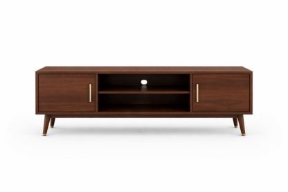 Wooden TV Stand with Storage Shelves and Cabinets Solid Wood Brown 150x40x50cm