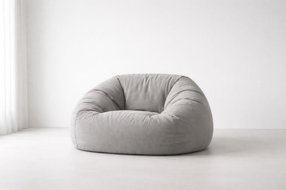 Polyester Bean Bag Chair with Gray Cover