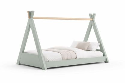 Children's Tent Bed Frame A-Frame Pine Wood Light Green