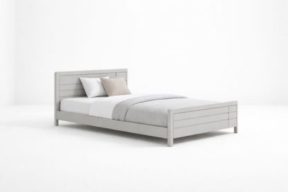 Single Size Pine Wood Platform Bed Frame, Gray