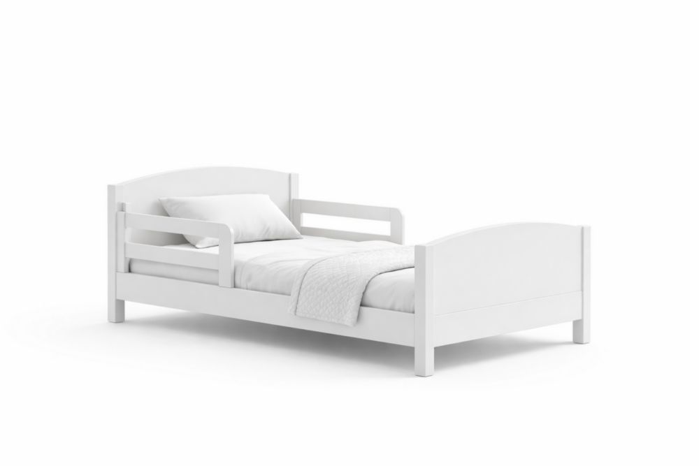 Wooden children's bed, white, 144 cm × 76 cm × 58 cm