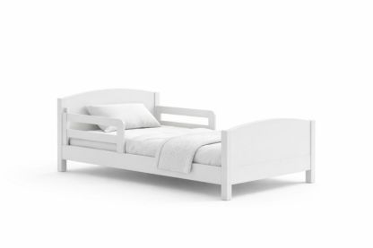 Wooden children's bed, white, 144 cm × 76 cm × 58 cm
