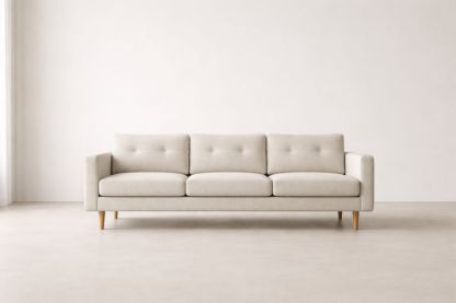 Three Seater Sofa Fabric Upholstery Beige