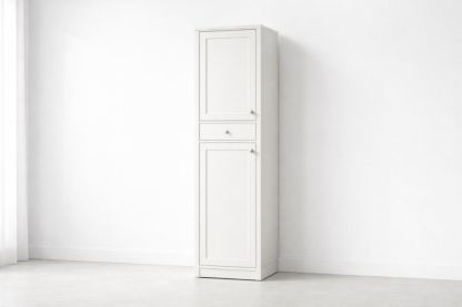 White Tall Storage Cabinet MDF Matte Finish 180cm x 40cm x 30cm