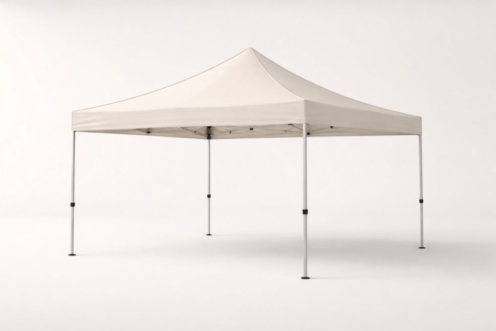 Outdoor Pop-Up Canopy Tent Steel Frame Polyester Cover 3m x 3m Beige