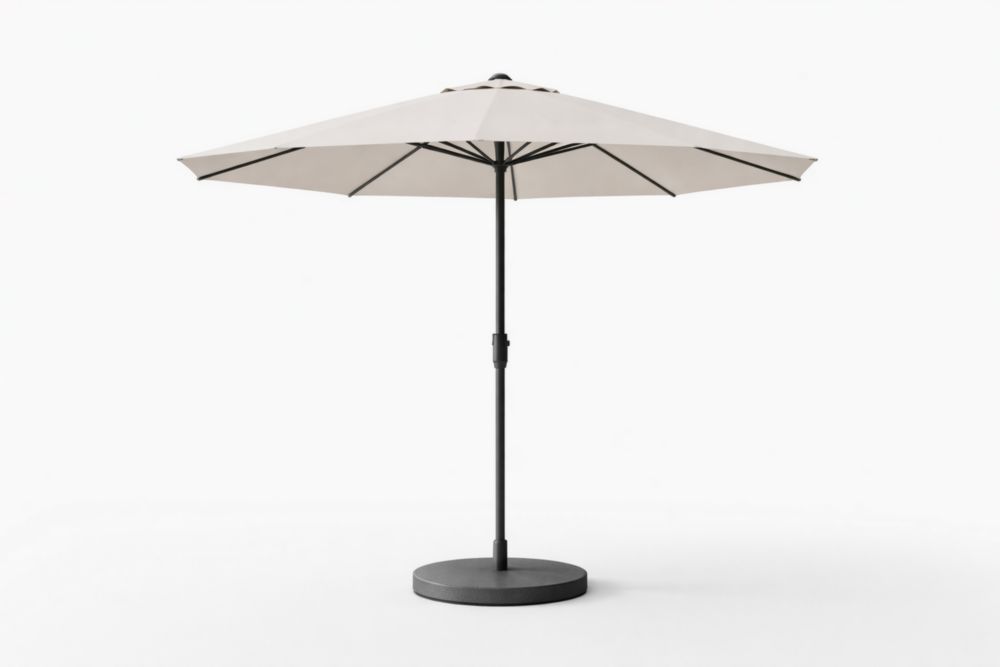 Beige Outdoor Umbrella with Polyester Fabric and Steel Pole, 300cm