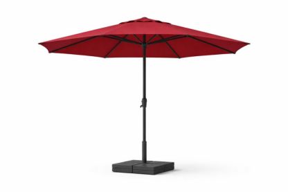 Red Outdoor Patio Umbrella with Crank Handle 2.8m Polyester