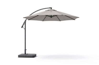 Outdoor Cantilever Patio Umbrella Round Khaki Polyester 300 cm