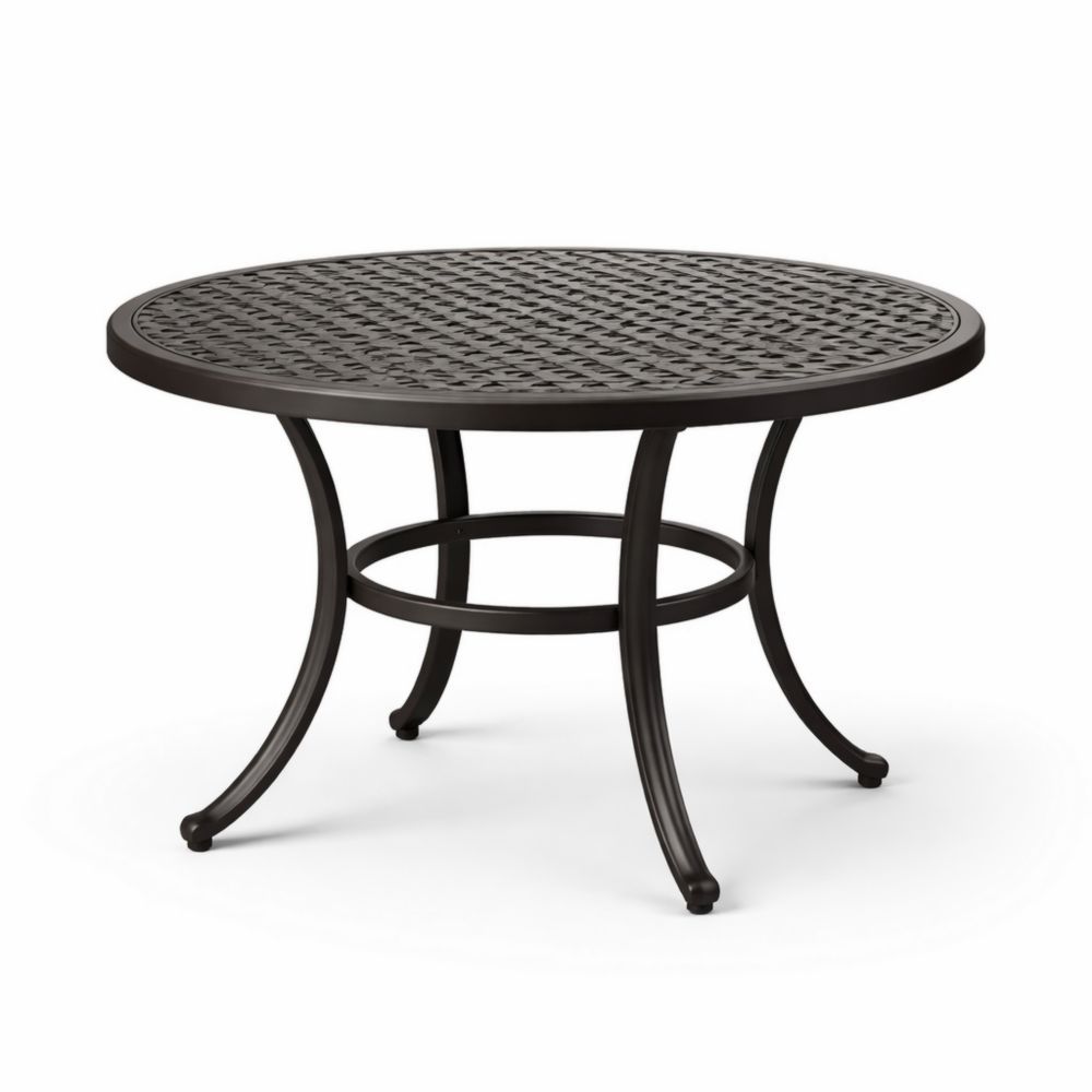 Round Cast Aluminum Patio Dining Table 120cm Diameter