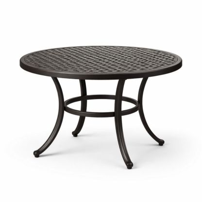 Round Cast Aluminum Patio Dining Table 120cm Diameter