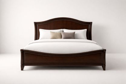 Wood Bed Frame Arched Shape Brown 210x160x120 cm-Verdinella