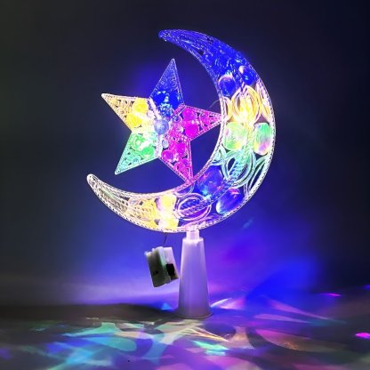 聖誕樹頂閃爍星暖光彩燈