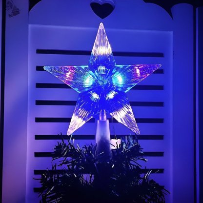 聖誕樹頂閃爍星暖光彩燈