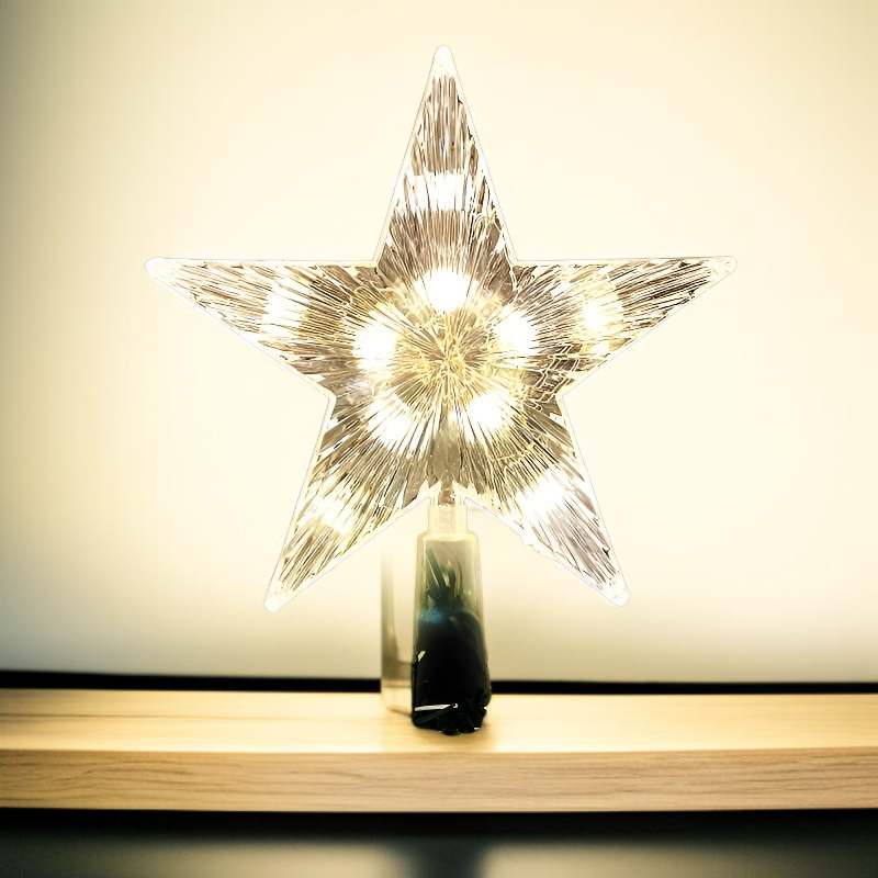 聖誕樹頂閃爍星暖光彩燈