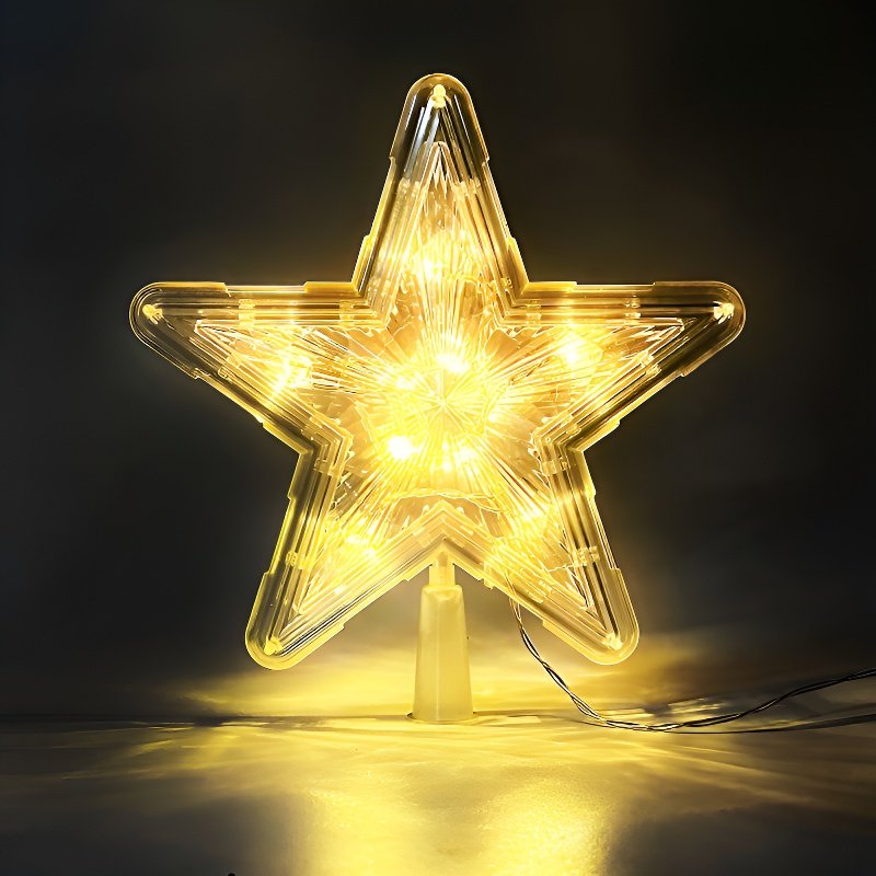 聖誕樹頂閃爍星暖光彩燈