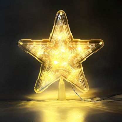 聖誕樹頂閃爍星暖光彩燈