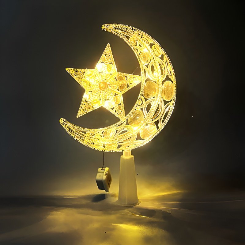 聖誕樹頂閃爍星暖光彩燈