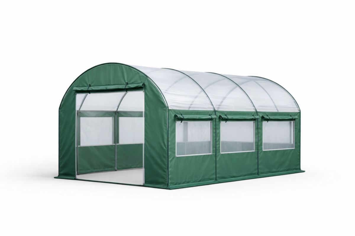 Portable Walk-In Greenhouse PVC Coated Steel Frame Green 3m x 2m x 2m