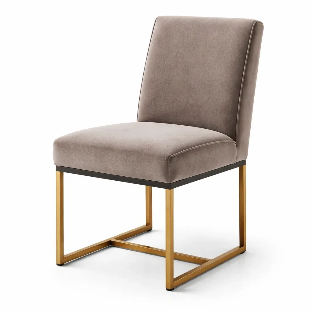 Dining chair Grey Fabric with Metal Frame-SOFOLUXE