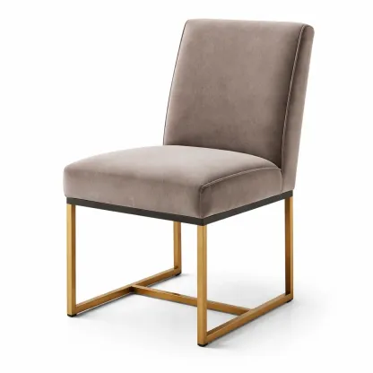 Dining chair Grey Fabric with Metal Frame-SOFOLUXE