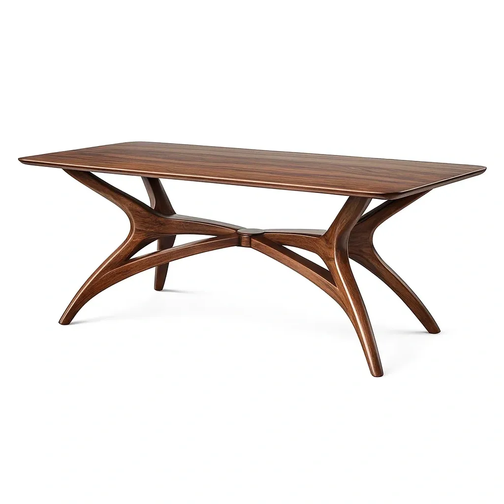 Dining table Solid Wood Rectangular Walnut-SOFOLUXE