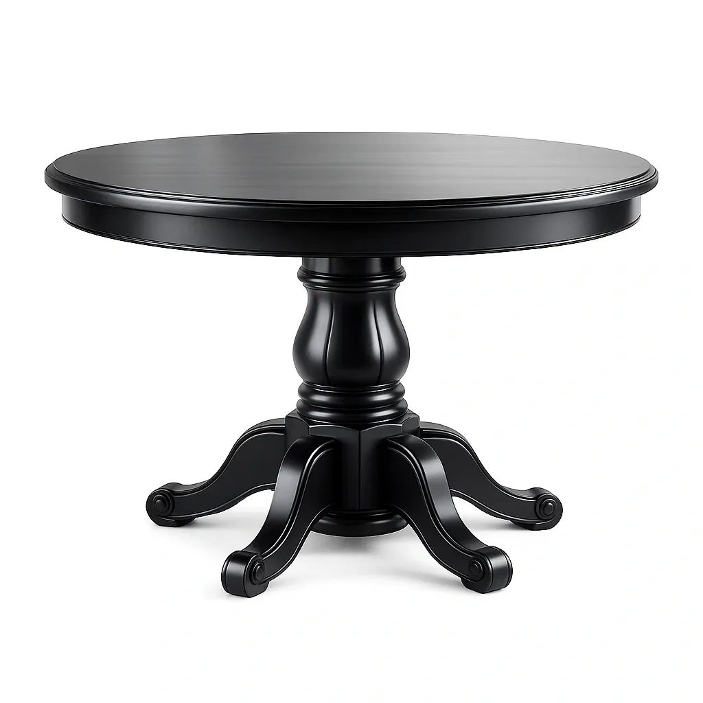 Dining table Round Black Wood-SOFOLUXE