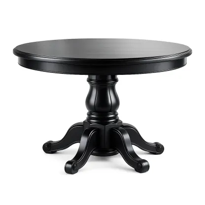 Dining table Round Black Wood-SOFOLUXE