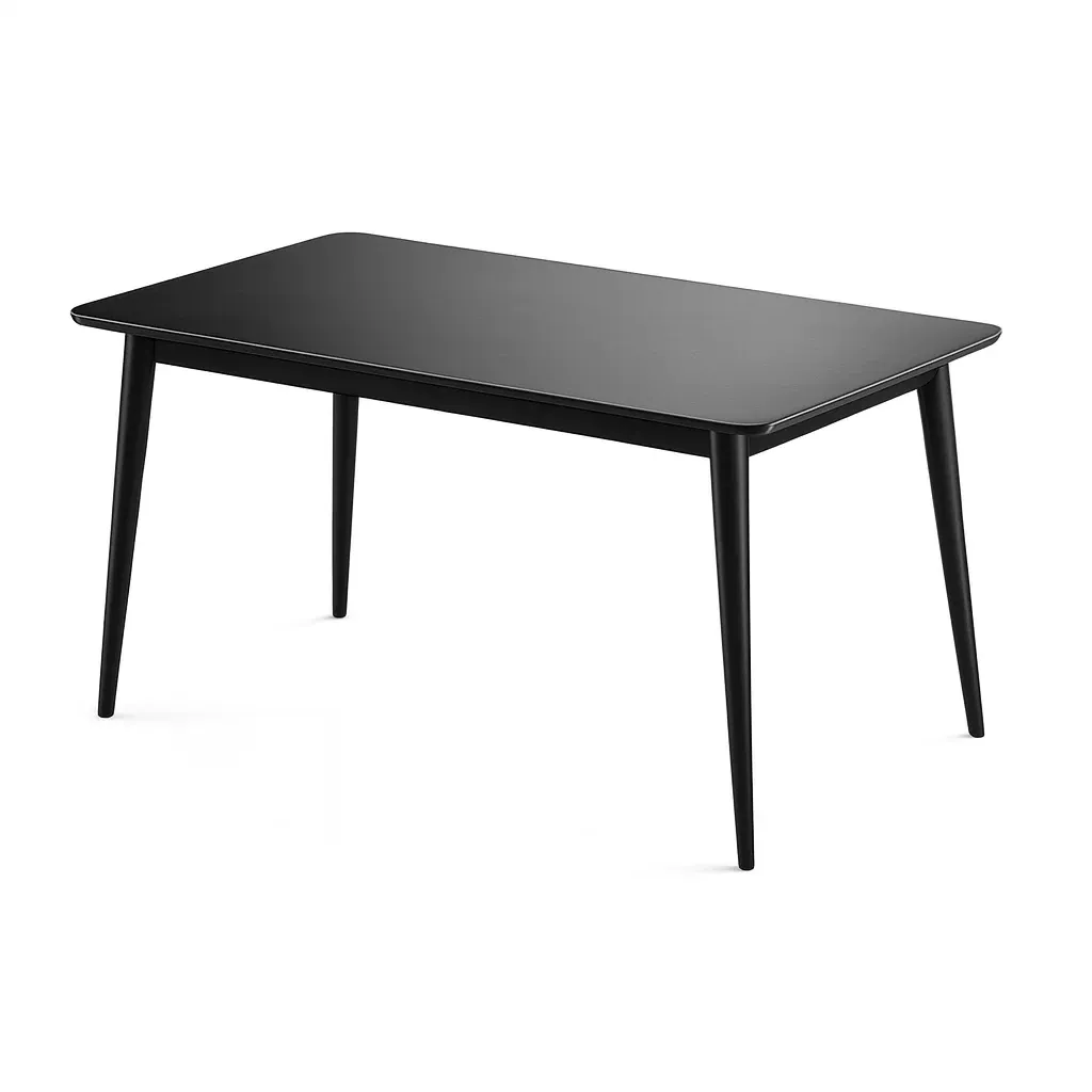 Dining table Black Rectangle MDF 120x75x75 cm-SOFOLUXE