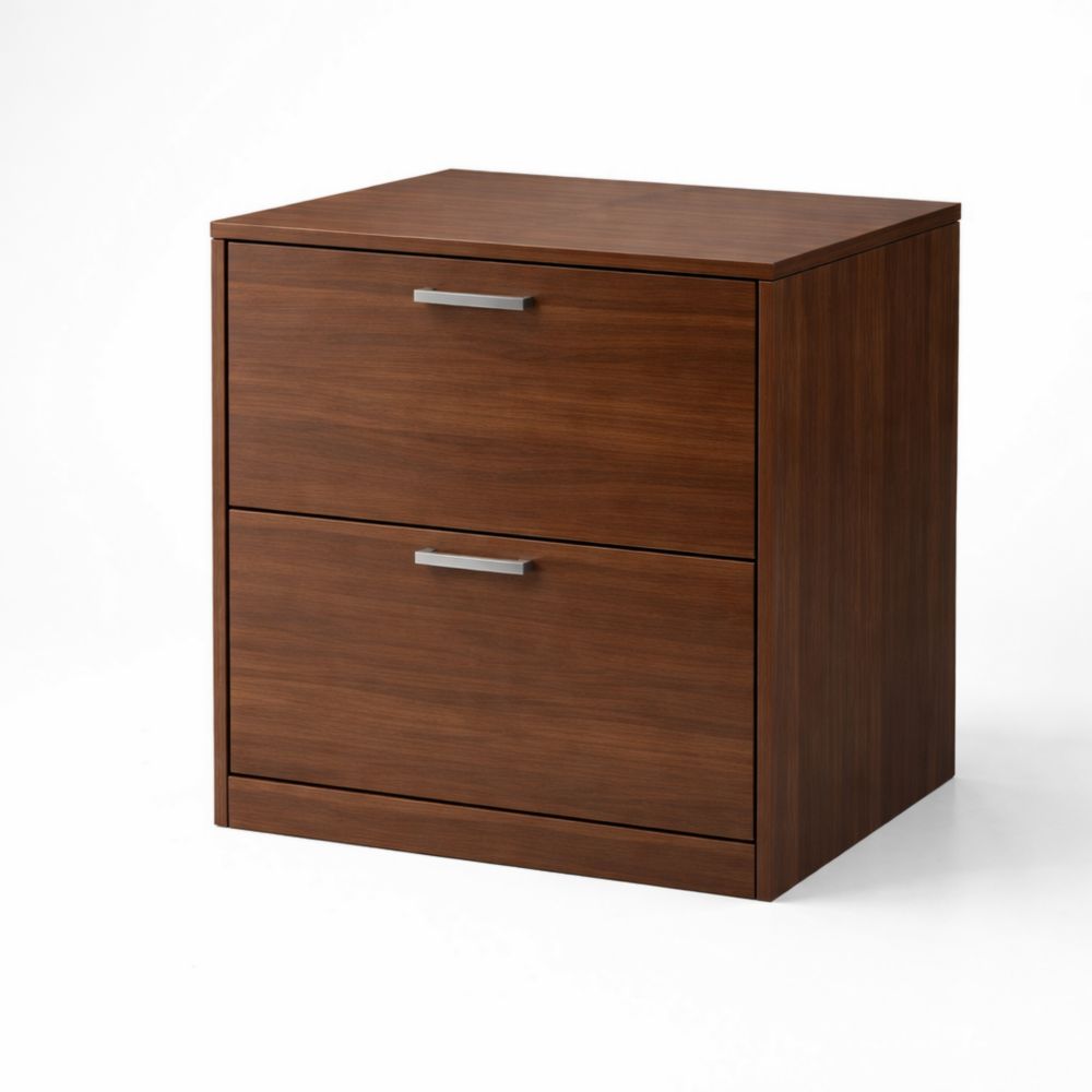 Two-Drawer Engineered Wood Filing Cabinet Brown