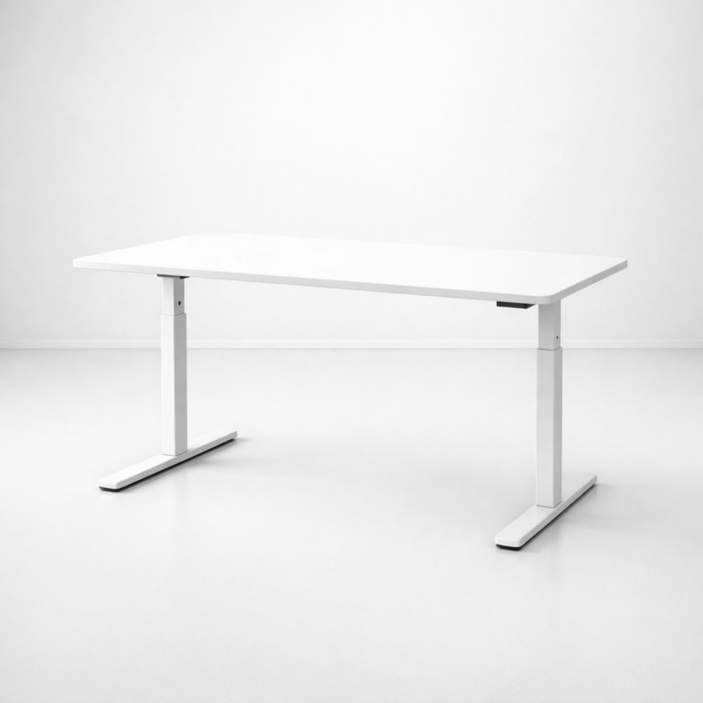 Adjustable White Standing Desk Steel Frame