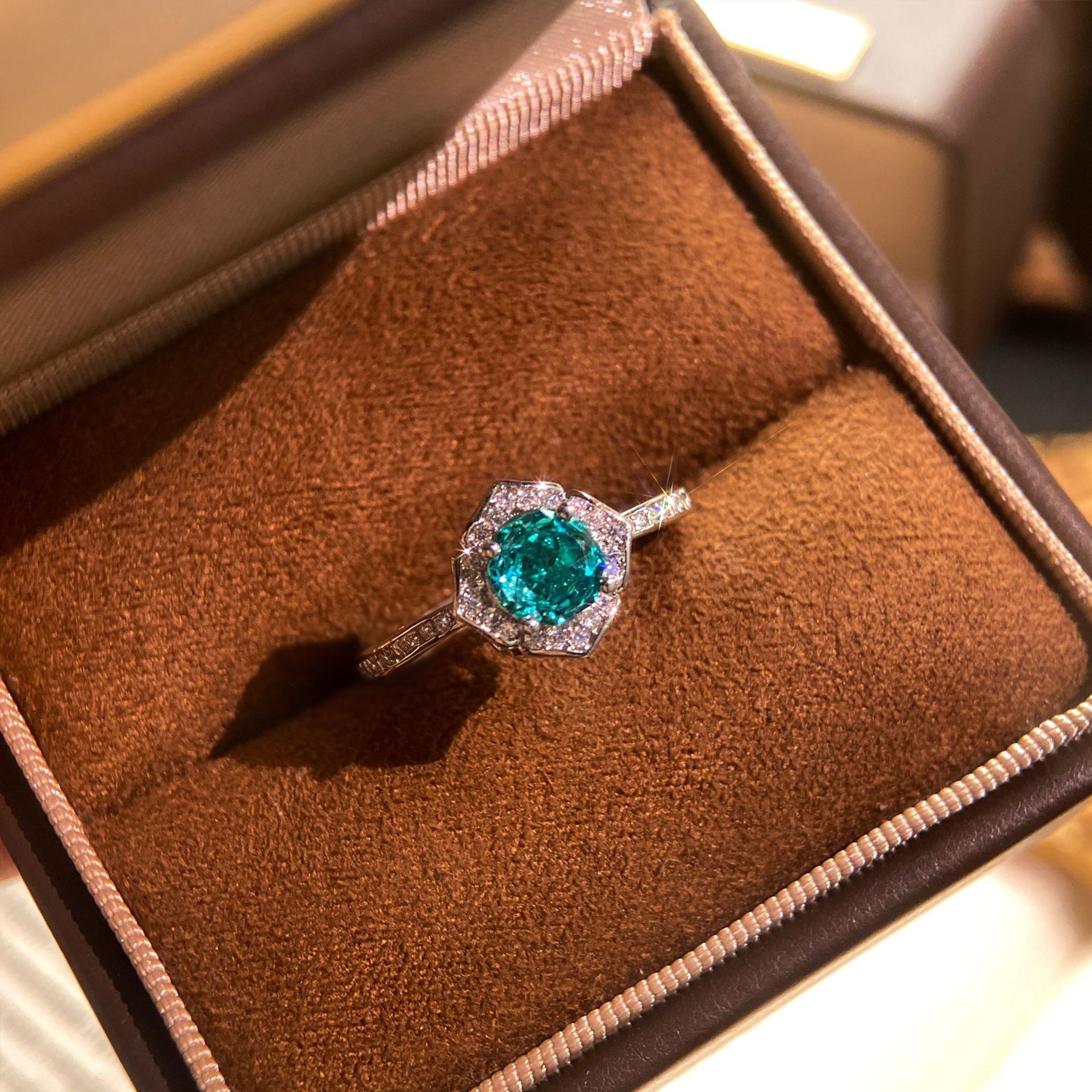 Rose Cut Zirconia Open Ring - Petal